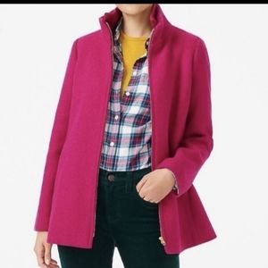 JCrew Village Coat in Neon Plum Sz 4